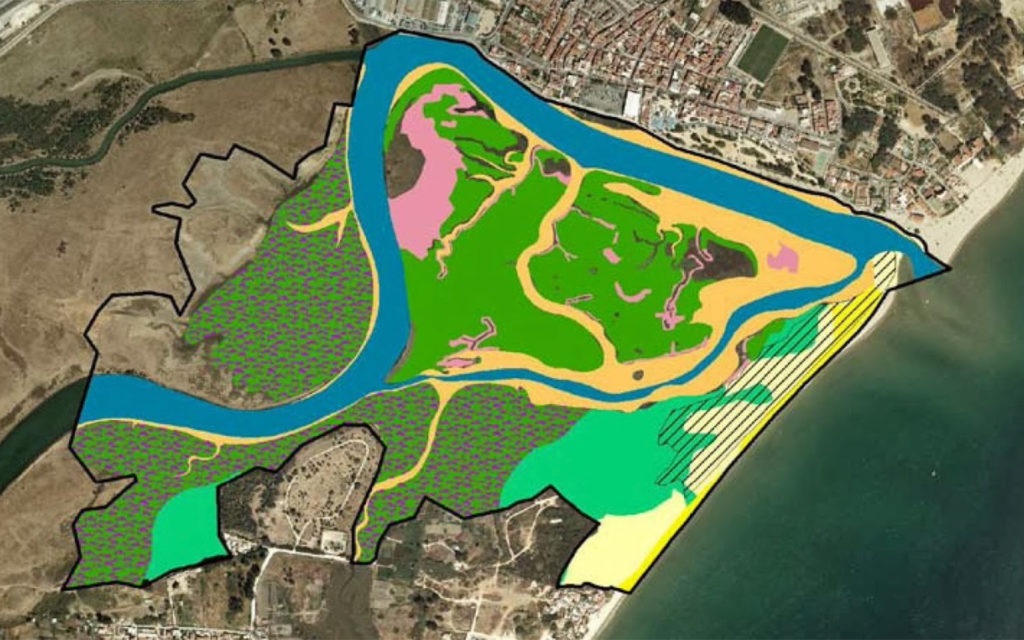 Mapa del Paraje Natural de las Marismas del Río Palmones
