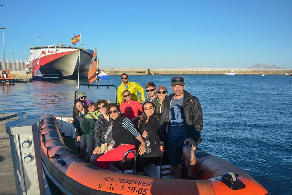 The group after the arrival to the port. Everyone was happy!