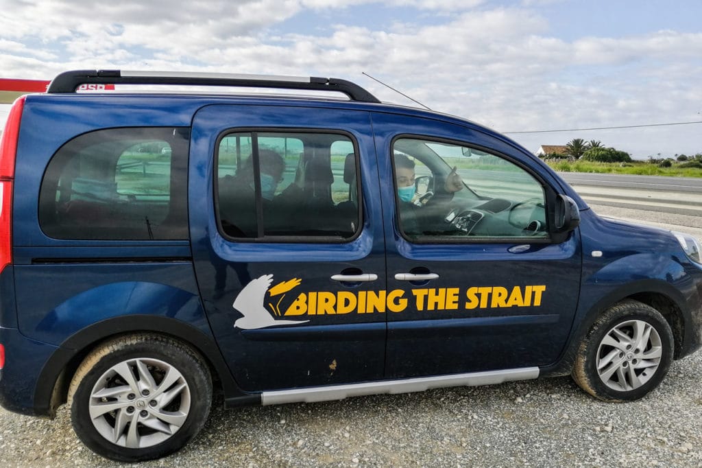 Some of the participants in the Birding The Strait vehicle during the first birding trip of the lockdown lifting